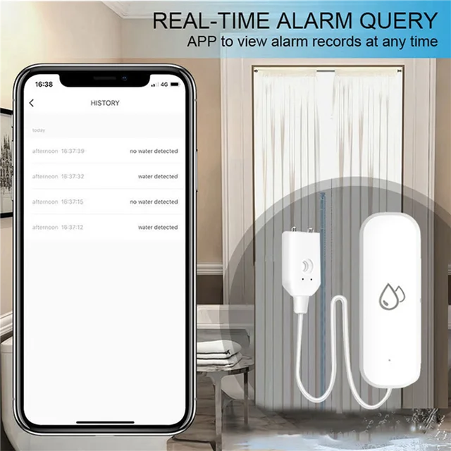 FORW-2X Tuya Water Leakage Sensor Detector Wifi Flood Water Leak Sensor Home Protection Alarm System Smart Life APP Control 4