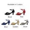 Women's Glitter Latin Dance Shoes Rubber Suede Sole Ballroom Tango Dancing Shoe Salsa Party Dance Shoes Low Heel 3.5CM/5.5CM 2