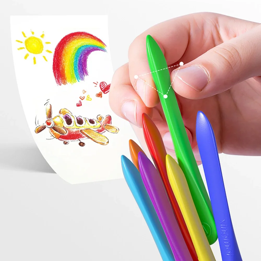 12/18/24/36 Colors Plastic Crayons Washable Erasable For Painting Kids Students Draw Art Supplies School Stationery