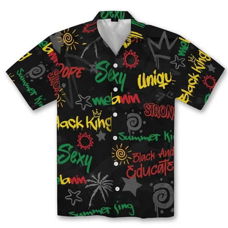 thumbnail image 1 of Ropa africana para hombre de Harajuku, camisetas históricas con estampado 3D de héroes, camisetas casuales de manga corta con solapa, blusa de verano, ropa, 1 of 5
