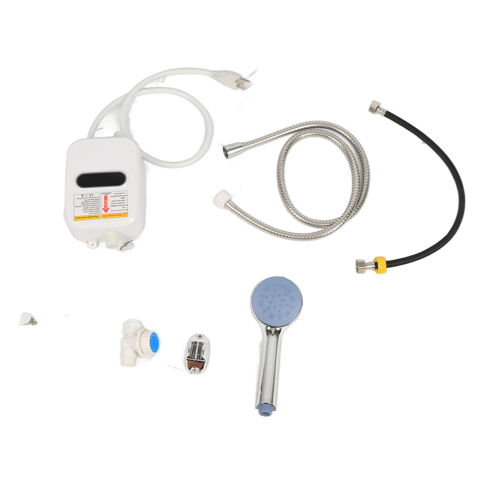Small Instant Electric Water Heater LCD Temperature Display IPX4 Quick Heating Shower Water Heating Device Set with Shower 1