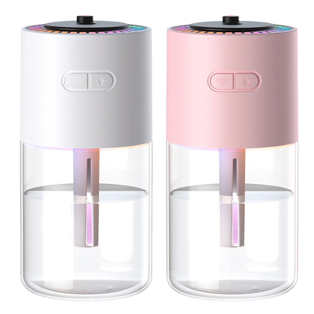 Car Air Humidifier with RGB LED Light Rechargeable Portable Mini Spray Mist Humidifier Purifier Humificador for Bedroom Home Car
