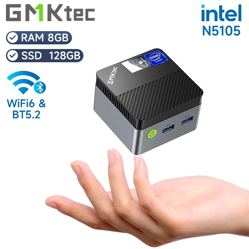 Gmktec-Mini PC, Intel Celeron n5105,Windows 11 Pro, 4K,ddr4,8GB