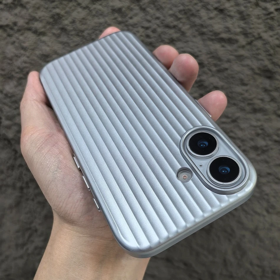 Luxury Natural Titanium PC Case for iPhone 16 15 14 13 Pro Max Plus ...