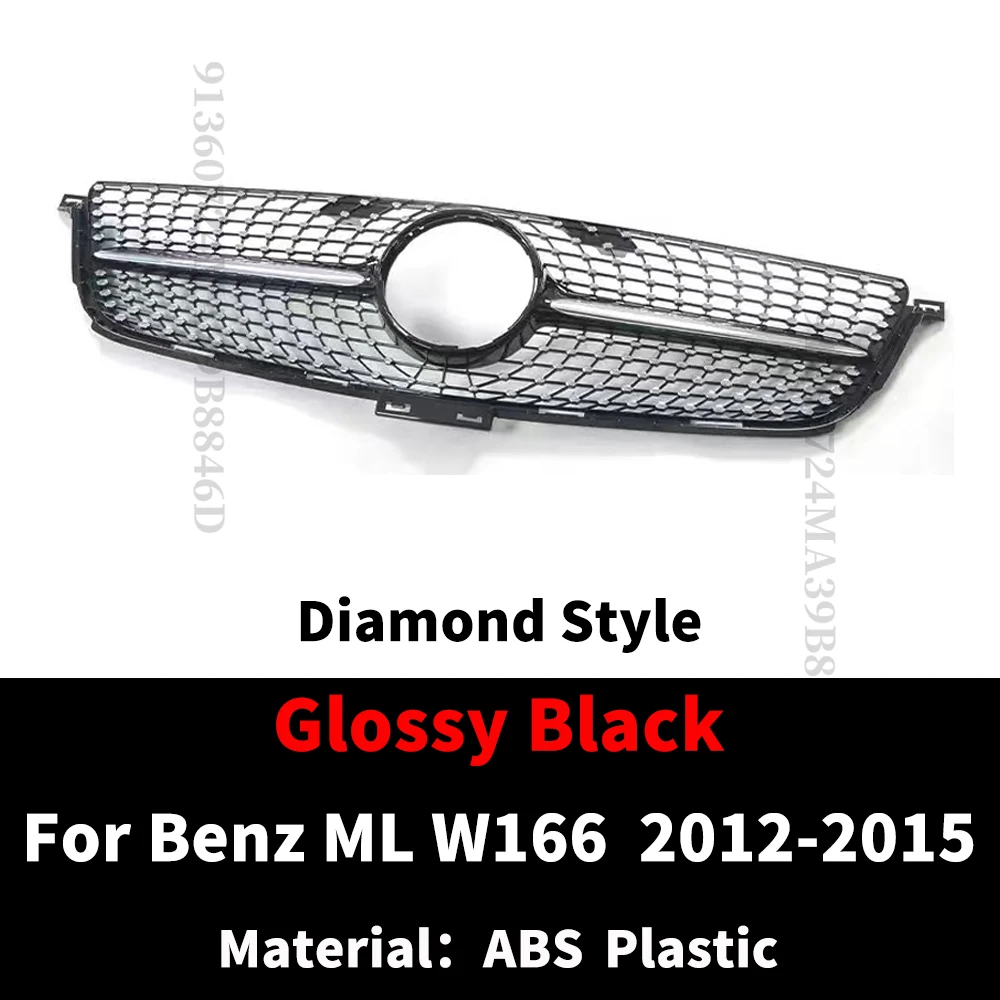 Vorne Einlass Grille Haube Grill Für Mercedes W166 Benz ML 2012-2015 ML300 ML320 ML350 ML400 ML500 550 Diamant GT Körper Kit Facelift – Detail 9