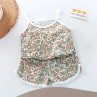 Ensemble haut et short pour enfants, gilet en coton fin pour bébé, sans manches, vêtements de détente, costume pour filles, nouvelle collection 2025 4