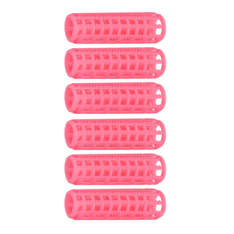 Pink Plastic DIY Hair Styling Curlers Clips Lady Hair Care Tools Portable curling iron 12 Pcs