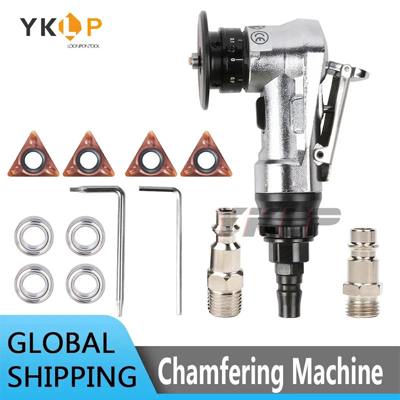 Metal Deburring Pneumatic Chamfering Machine Hand Hold Deburring Adjustable Depth & 2 Wrenches With Two Blades pqwt hot selling ground water detector pqwt m100 high accuracy depth underground searching water detector 100m 3d metal detector