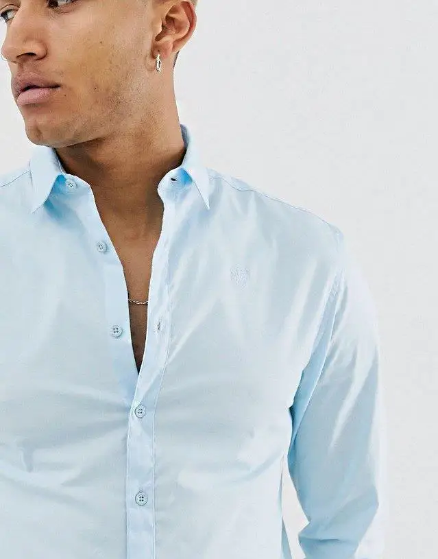 SikSilk Ice Blue Long Sleeve Shirt 