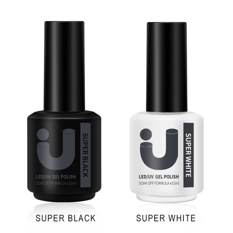 UNO Super White Gel Nail Polish 15ml Semi permanent Super Black Varnish uv led Basis Colors Gel