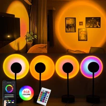 Lámpara de arco iris para el atardecer, proyector de luz nocturna, proyección de atmósfera, lámpara Led de escritorio para dormitorio, luz de decoración