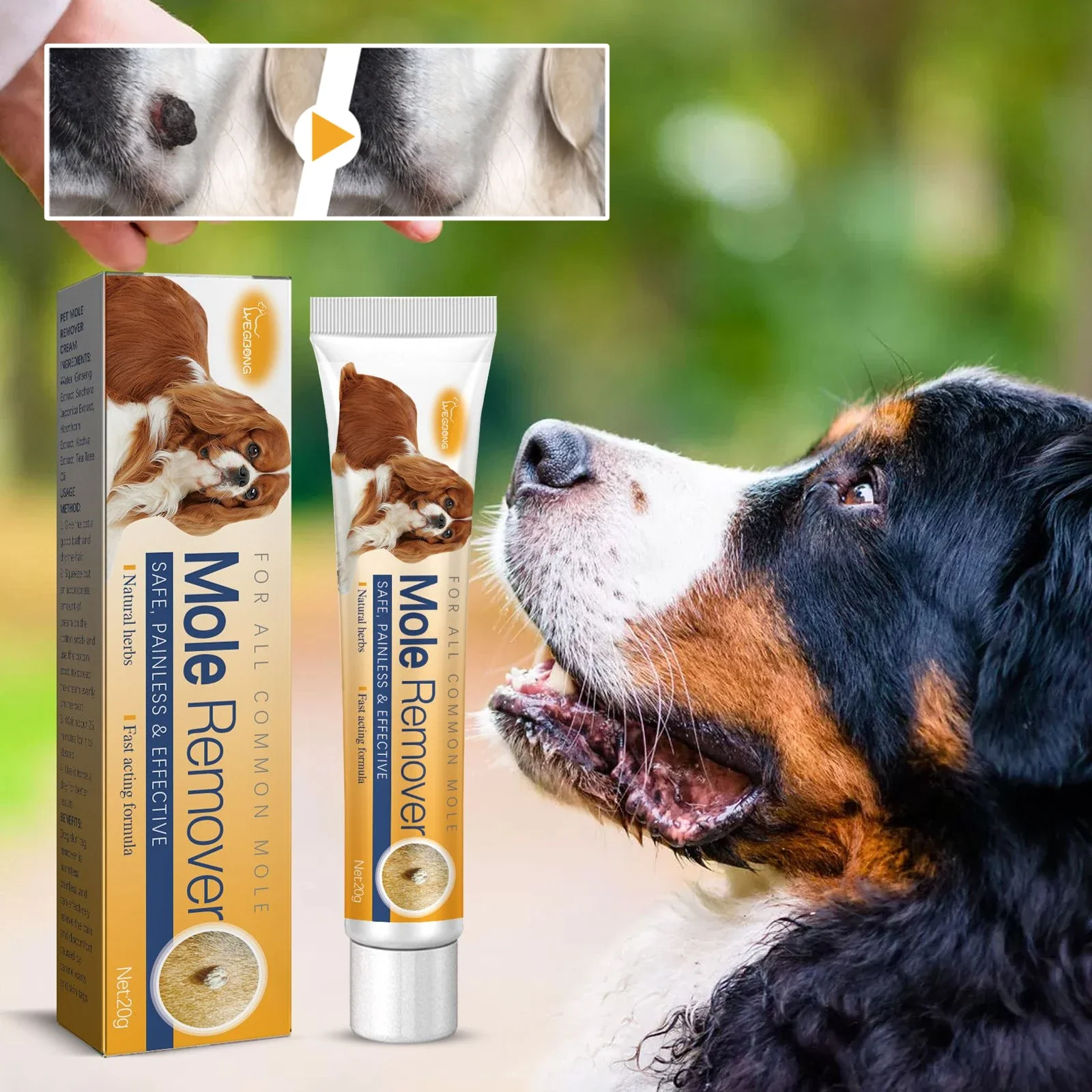 Pet Wart Remover Dog Wart Remover Cream Anti Moles Painless Stain Spot Papillomas Removal Wipe off Tags Non-irritating Cat Pet Skin Tag Treatment