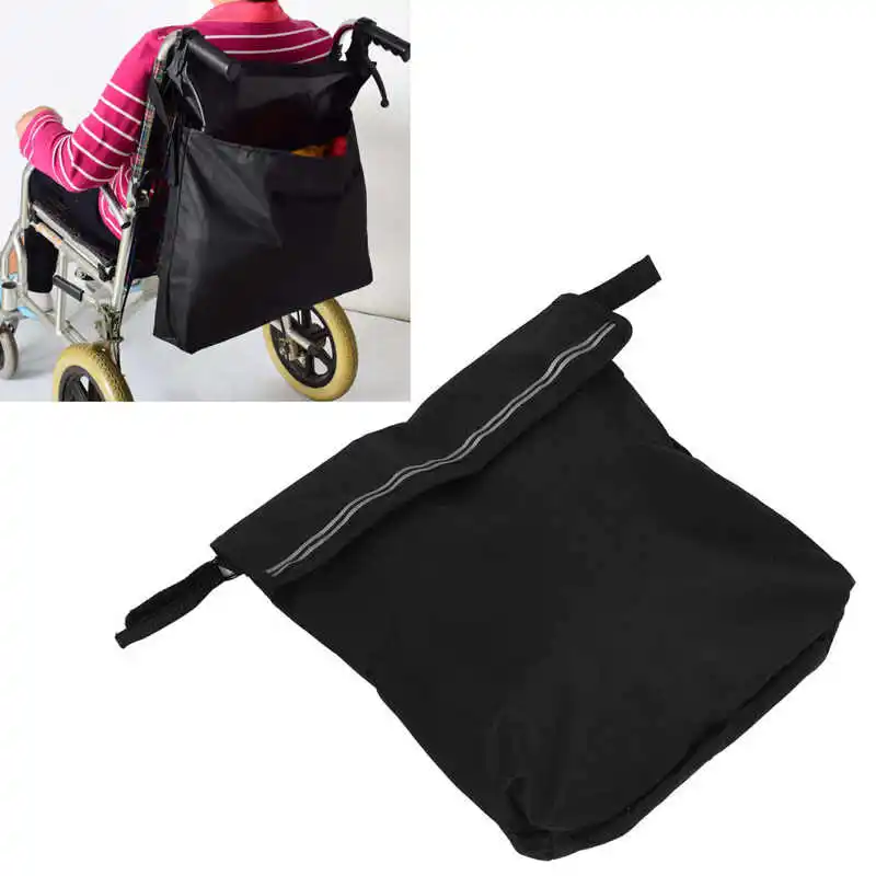 Wheelchair Backpack Bag Back Organizer Pouch Reflective Stripe Storage Accessories for Disabled Elderly