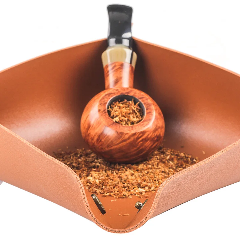 Handmade Leather Rollable Tobacco Tray for Accessories