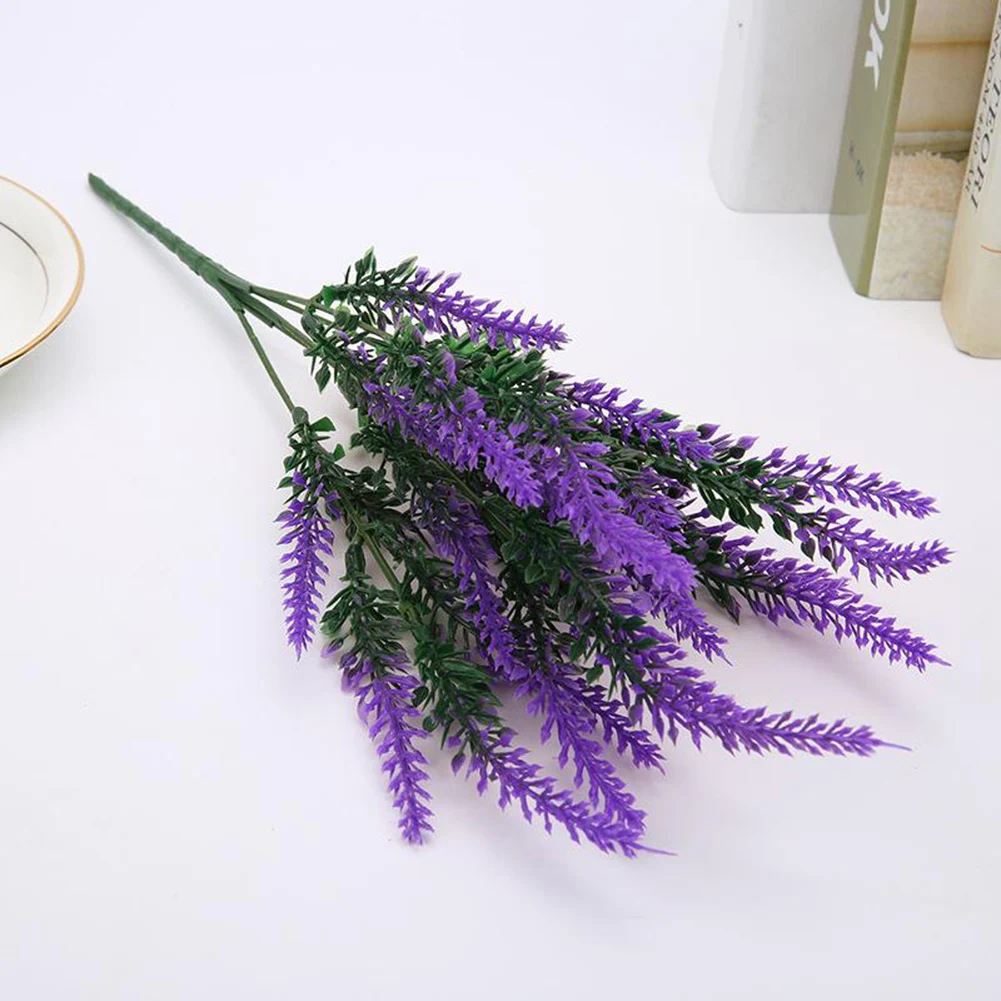 

Artificial Lavender Fake Flowers Lavender Bundle Plants For Wedding Bride Bouquet Indoor Outdoor Home Office Table Vase Decor
