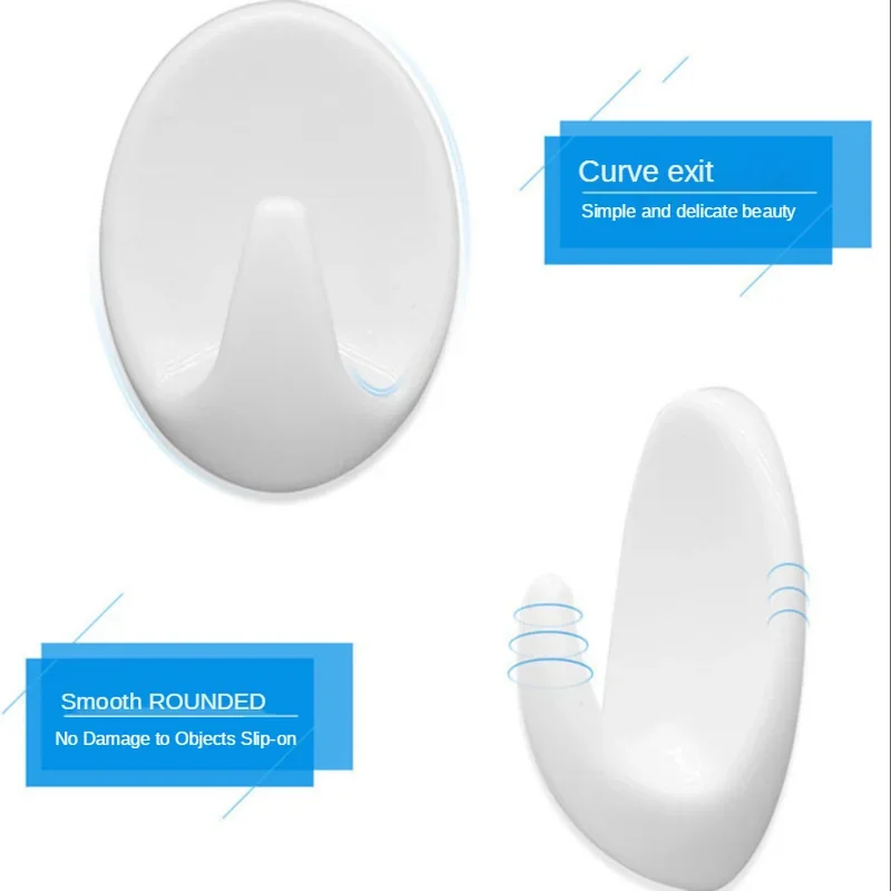 Self Adhesive Clothes Hook Wall Door Holder Bathroom Hanger Organizer 5/10PCS Strong Kitchen Bath Suction For Bag Keys Towel