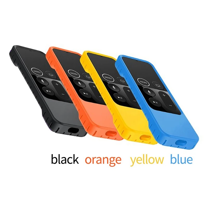 Silicone Proof Durable Soft Cover Waterproof Protective Case Rectangle Sleeve For Apple Tv 4K Remote Control Black