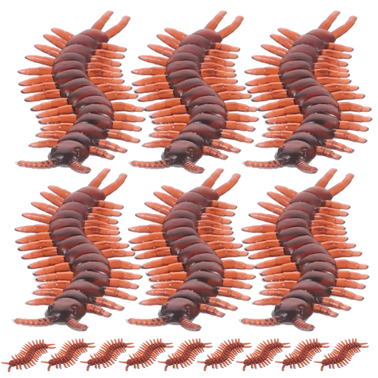 

100 Pcs Tricky Toys Simulation Centipede Decoration Halloween Pvc Prank Props Realistic Figurines