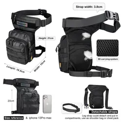 Rhinowalk Multifunction Tactical Drop Leg and Waist Bag (Leg Bag - Black -1 pc)