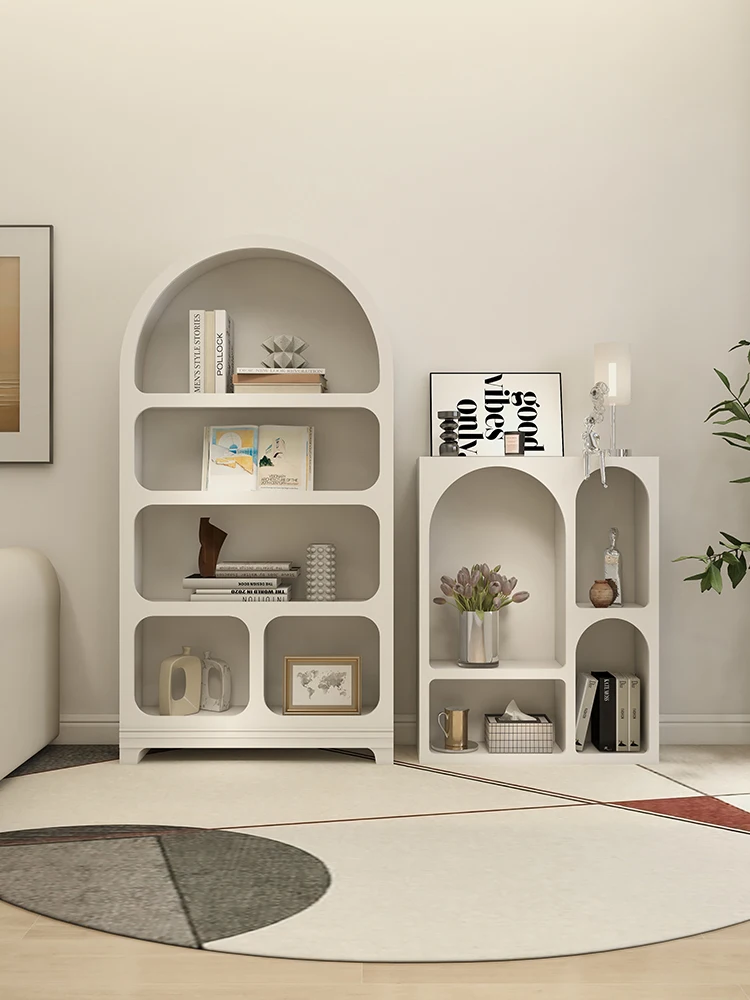 

Arch Cabinet Bookcase Storage Cabinet Living Room Nordic Cream Display Cabinet Floor Side Cabinet Storage Rack