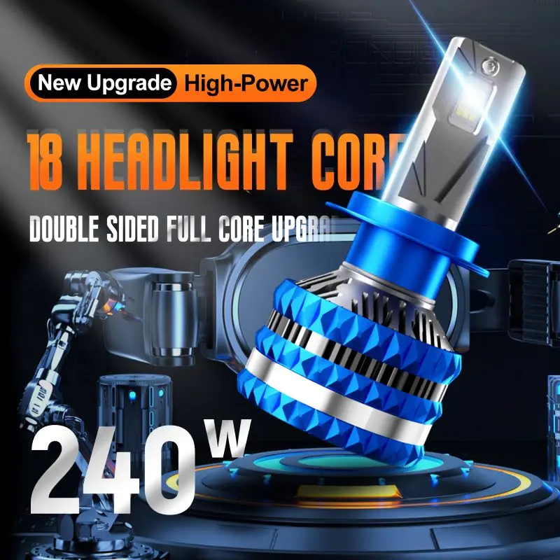 9005 LED Headlight Bulb H1 H3 H7 H11 H9 H8 9004 H10 9006 9012 881 880 9004 9007 H13/9008 Super Bright Automotive Lamp 240W 12V