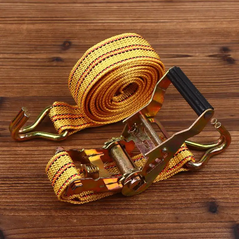 핫세일 헤비듀티 래칫 타이 다운 스트랩 - 2/3/4/6M 더블훅 래싱 벨트 (트럭 화물 운송 고정용)