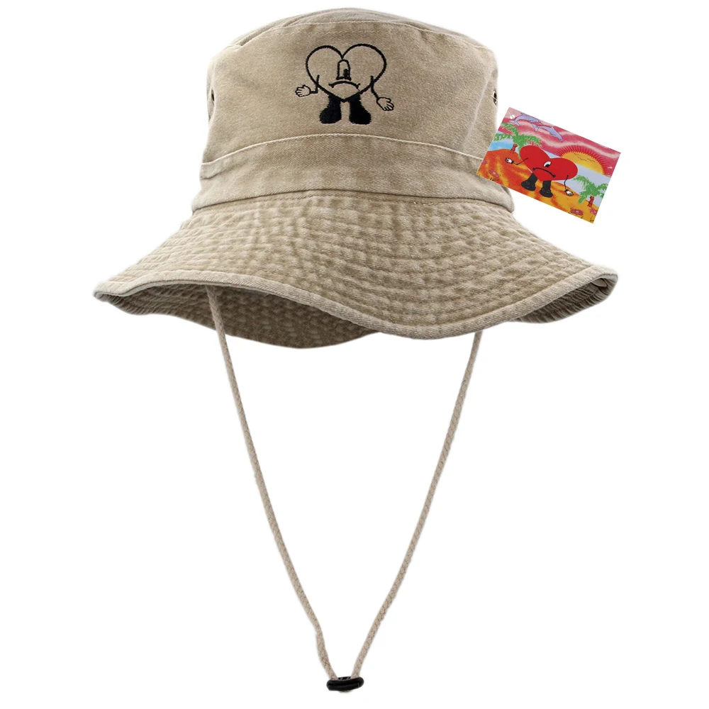Cotton Embroidered Bad Bunny Fisherman Hats UN VERANO SIN TI Bucket Hat Woman Summer Foldable  Sun Hat Man Beach Hat 6