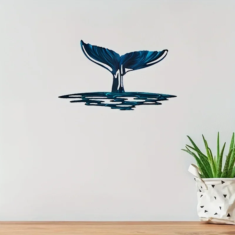 

Metal Wall Pendant Ocean Series Whale Fish Tail Home Decoration Indoor Housewarming Gift Wall Hanging Decor Metal Outdoor Decor