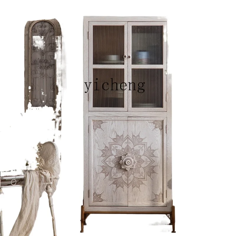 

XL Storage Cabinet Floor Display Cabinet Made of Glass Hallway Curio Cabinet Wall Sideboard Cabinet