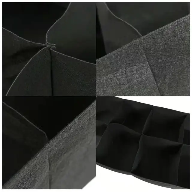 Többrácsos Téglalap Alakú Filc Ültetési Táskák Kerti Növény Termesztése Zsidó Osztott Táska Zöld Termesztési Virágcserep - Image 5