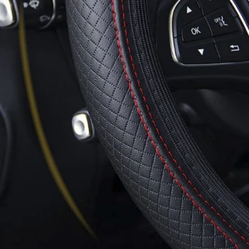1pc Car Steering Wheel Cover Skidproof Auto Steering- wheel Cover Anti-Slip Universal Embossing Leather Car-styling drop ship Auto Replacement Parts