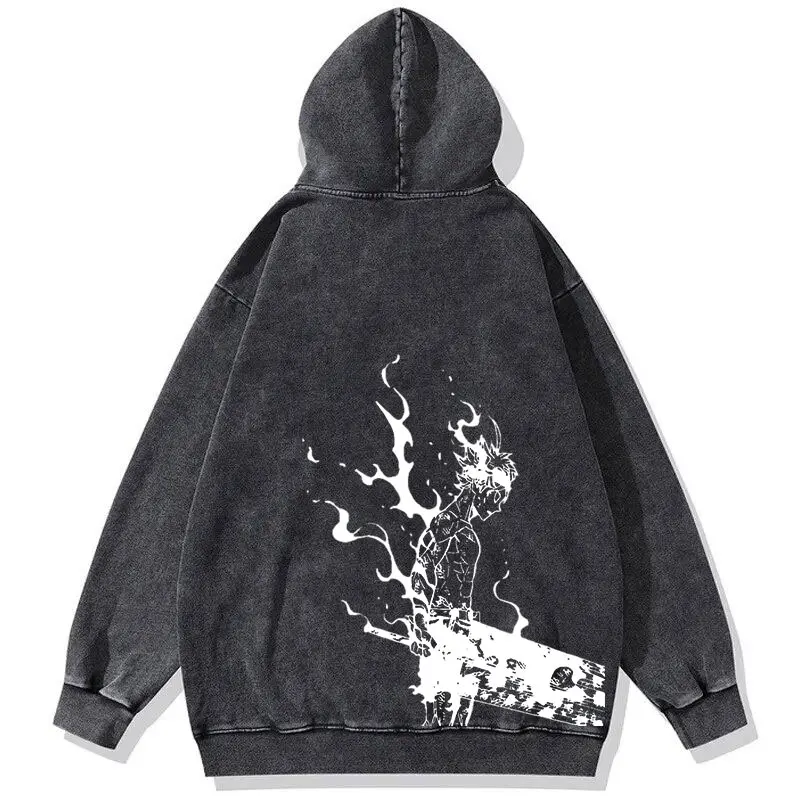 Anime Black Clover Hoodies Hip Hop Vintage Sportwear Men Women