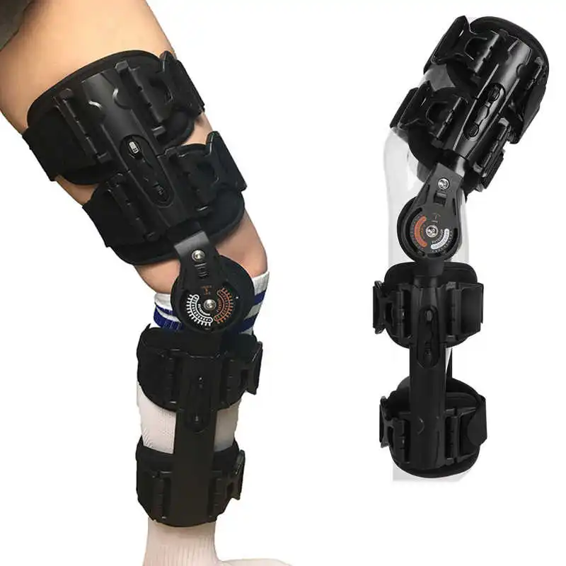 Hinged Knee Brace Adjustable Knee Support with Side Stabilizers of
