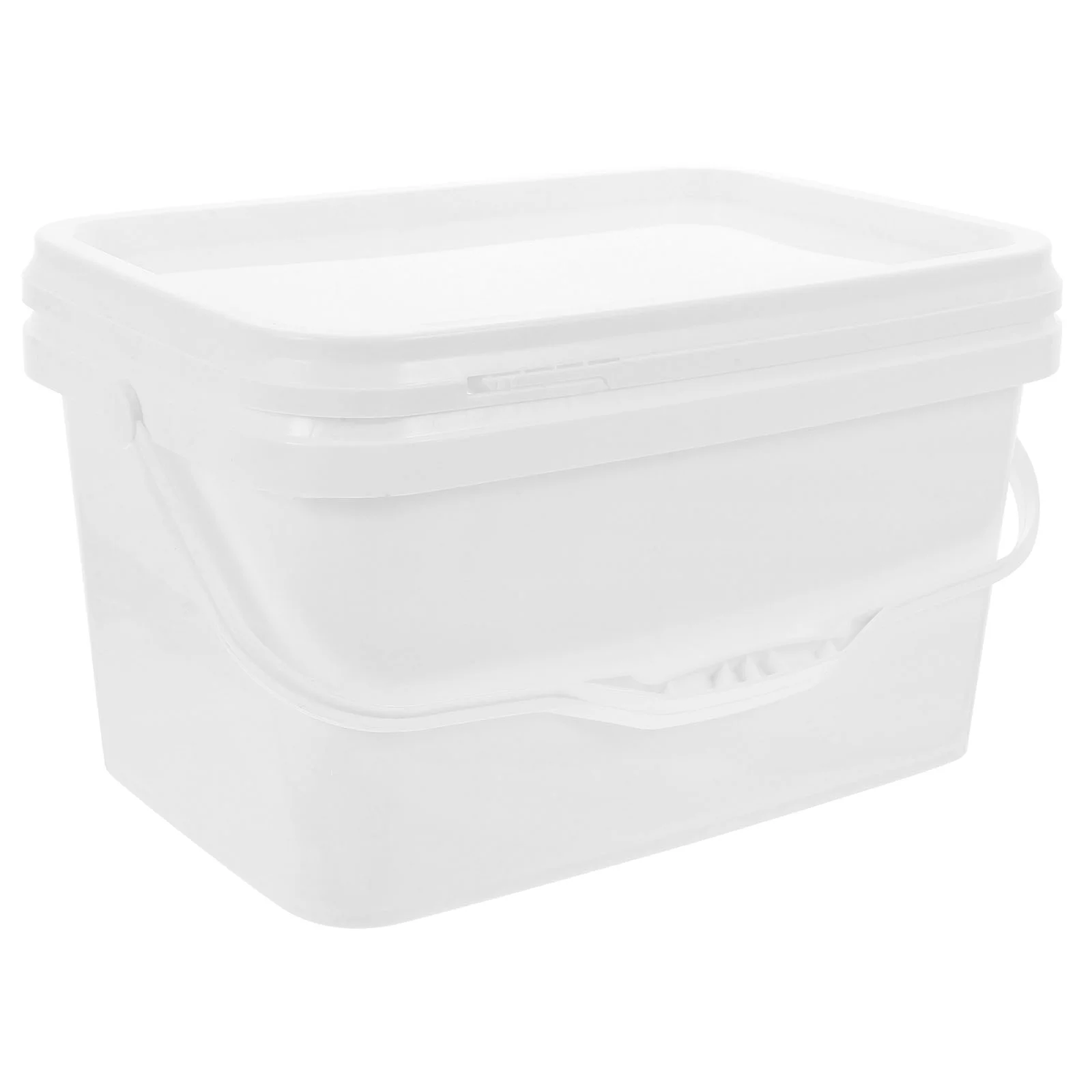 Food Containers with Lids Paint Bucket Storage Holder Plastic Barrel Can Handle White Favor Empty