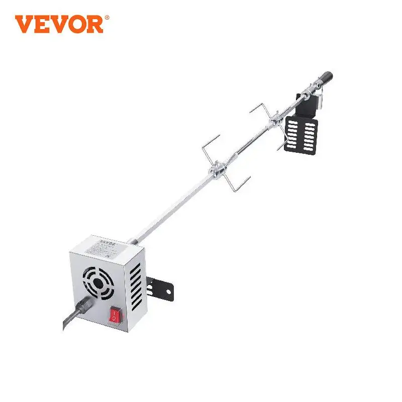 Vevor Girarrosto Spiedo Bbq Motore 9W Lunghezza Di Spiedo 100,6Cm In Acciaio Inox Carico Max.12 Kg, Kit Girarrosto Spiedo Velocità 4 Giri/Min Forchett
