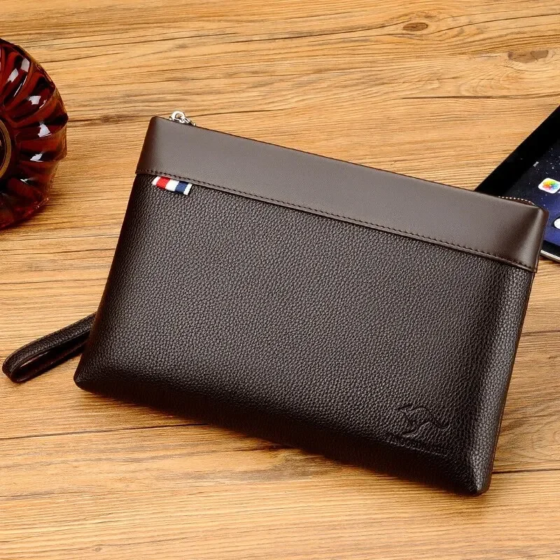 Large Capacity Leather Clutch Bag for Men, Luxury Handbag for Phone, Famous Brand Pouch for Boy, Wallet, Designer, 2024 6