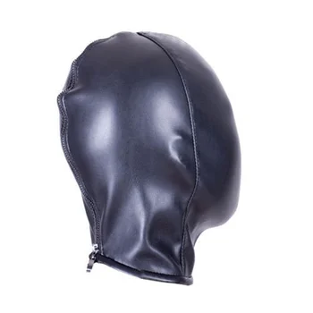 PU Leather Head Harness Hood FACE Mask Roleplay Blindfold Headgear BDSM Slave Hood Mask Fetish Sex Toys for Men Women Slave 3