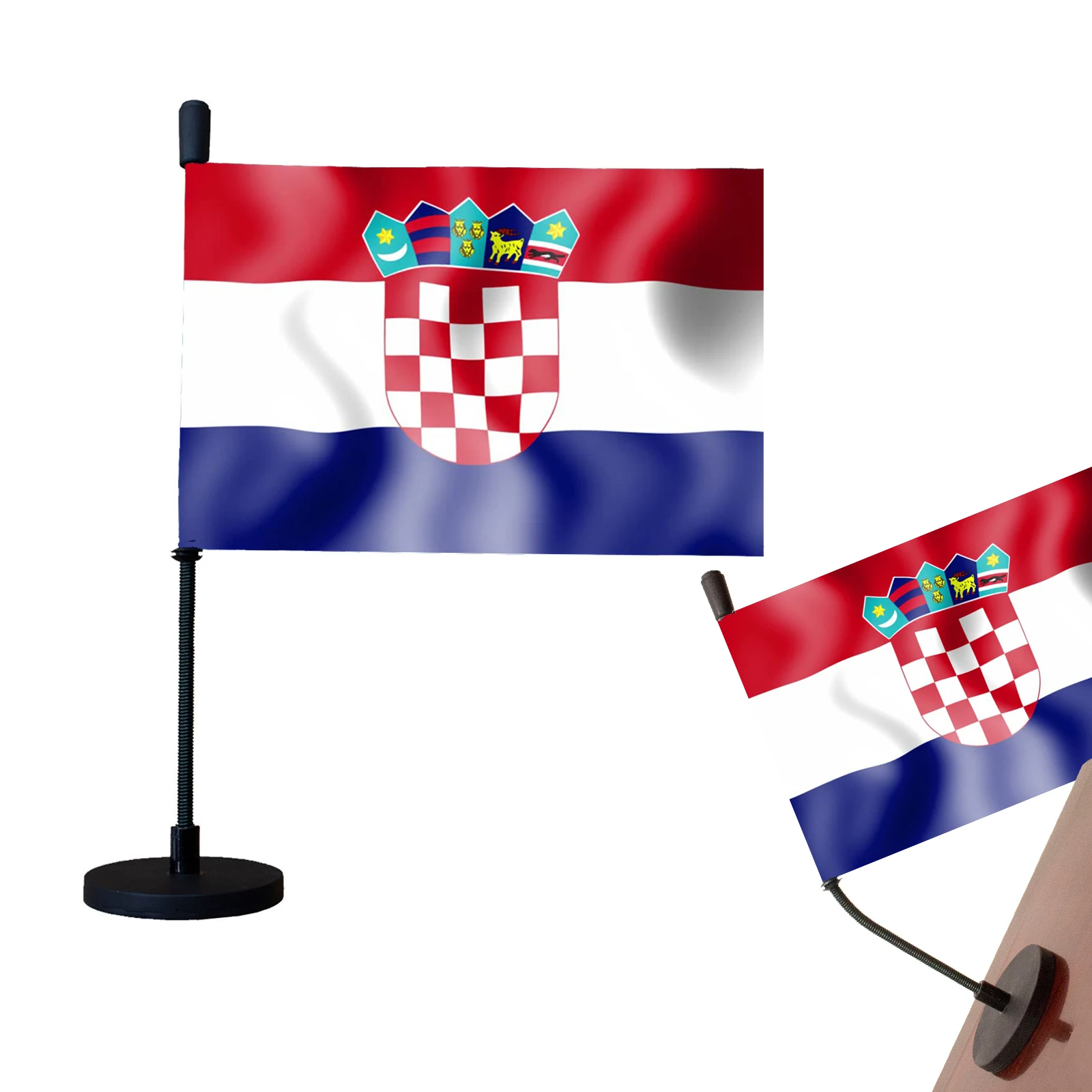 

Croatia Car Flag Croatian Auto Flag with Magnetic Base and Flexible FlagPole Accessories Decoration for Car Hood
