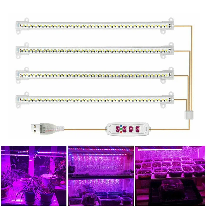 LED Plant Grow Light Timing Usb Full Spectrum Hydroponics Growing Lamps for Succulent Flowers Seedling Indoor Cabinet Lamp