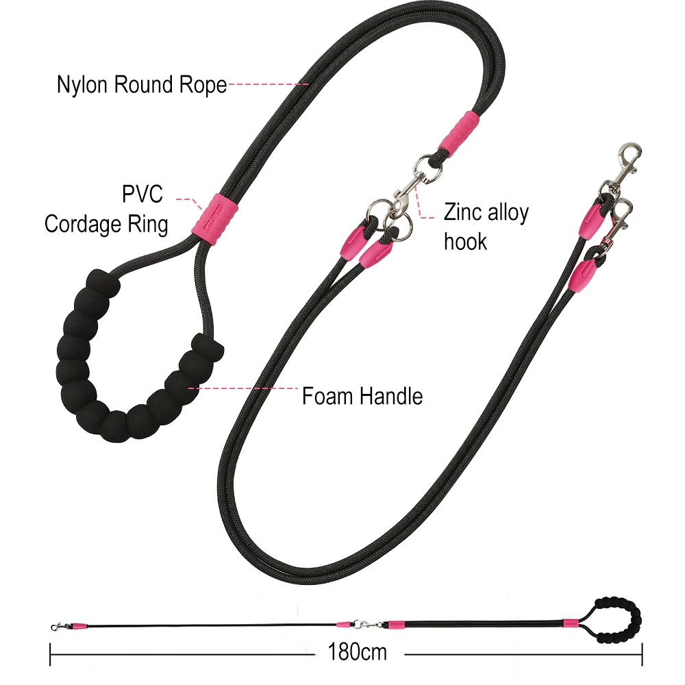 Strong Dog Leash Pet Reflective Nylon Tow Rope Non Slip Foam Handle Leash For Big Small Medium Dog Leash Outdoors Pet Supplies