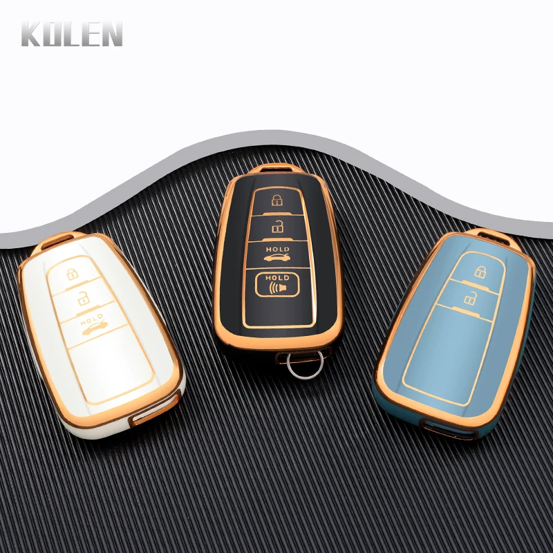 Key Case Cover Key Case Car Key Shell Flip Key Fob Shell TPU Car Remote Key Case Cover for Toyota Corolla Prius Camry CHR C-HR RAV4 Altis Land Cruiser Prado Keyless