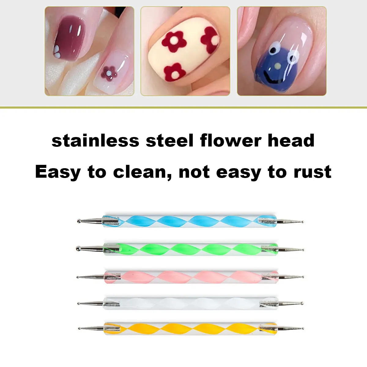 2 Heads Nail Art Dotting Pen Professional Manicure Tools Nail Brushes Set UV Gel Drawing Pen DYI Nail Painting Brush Tools 4