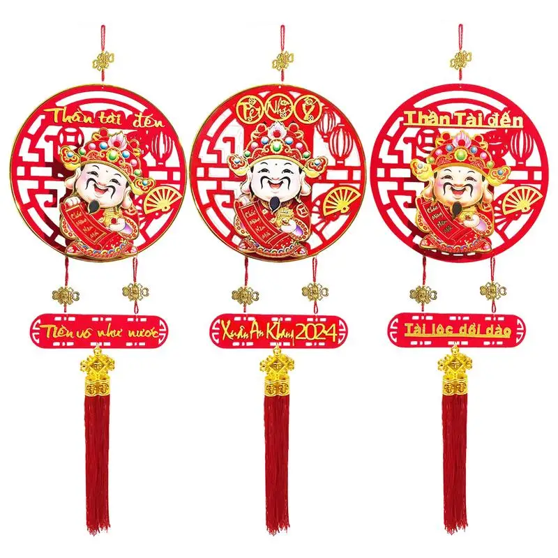 

2024 Spring Festival Pendant Dragon Year Tassel Pendant 2024 Spring Festival Hang Pendant Hollow Traditional Chinese Decors