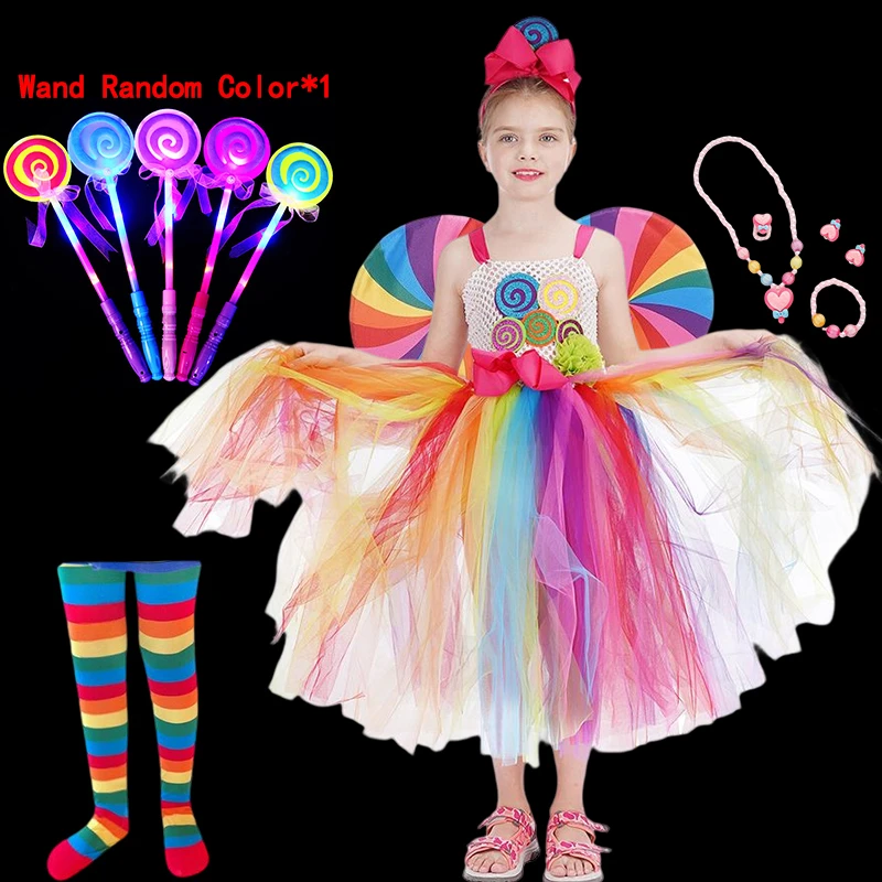Pathologisch Vreemdeling Slecht Candy Costume Children | Candy Party Dress Kids | Candy Rainbow Dress Girls  - Girls - Aliexpress