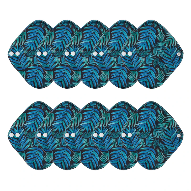 10PCS Small Size Bamboo Charcoal Reusable Sanitary Pads Daily Light Flow Panty Liner Incontinence Period Washable Menstrual Pads