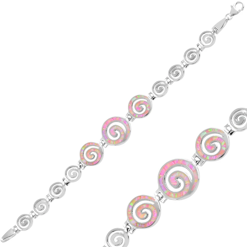 

Silver 925 Sterling Opal Gemstone Bracelet