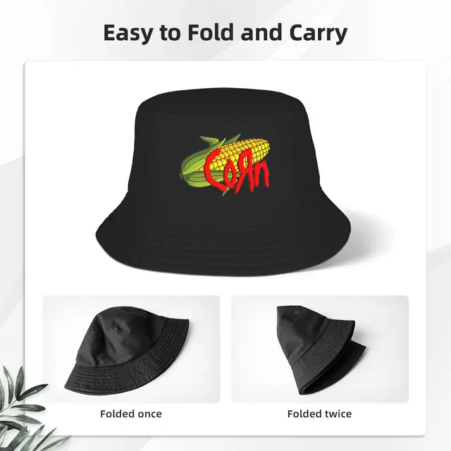 CoRn KoRn Parody Bucket Hats for Unisex Summer Nu Metal Band Neidermeyers Sun Hats Foldable for Vacation Fishing Cap Bob Hat 4