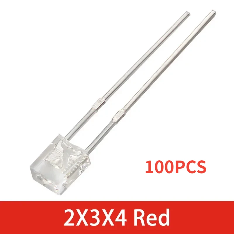 50 LED Quadrati 2x3x4 Mm &ndash; Assortiti Bianco, Rosso, Verde, Blu, Giallo, Luce Brillante