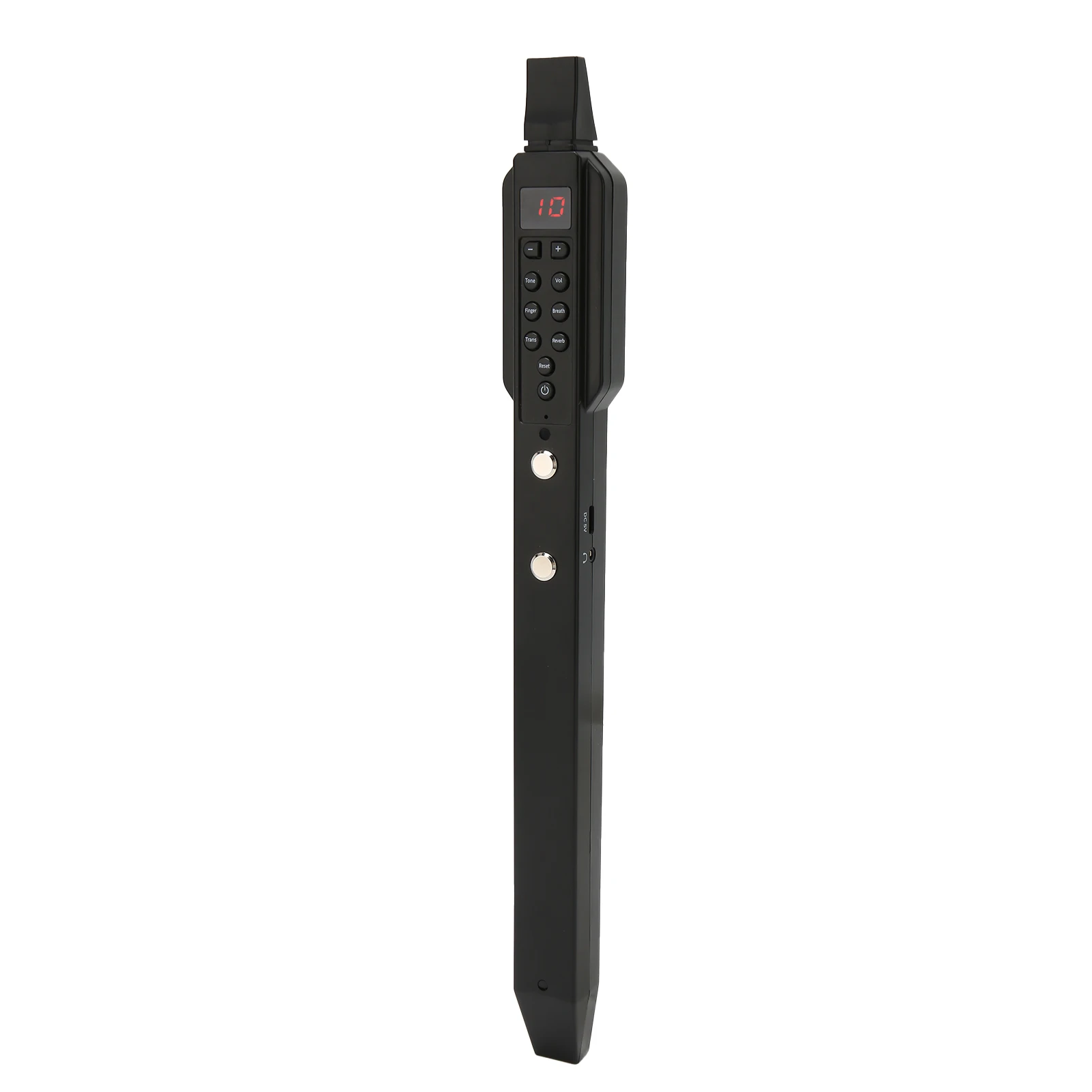 Mini Digital Wind Instrument Black Removable Nozzle Electronic Wind Instrument 10 Tones Rechargeable for Android for Windows Digital Wind Saxophone