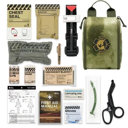Rhino Rescue Tactical Trauma & First Aid Kit - Molle Pouch for Outdoor & Emergency Preparedness (Green)